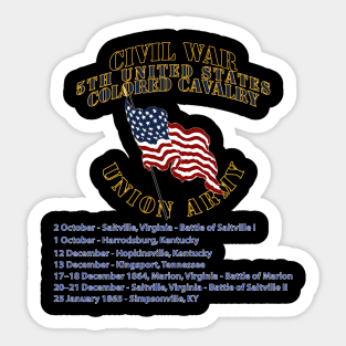 Civil War - 5th United States Colored Cavalry - USA Sticker